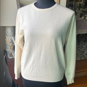 Jones Wear Sport, white/off-white 100% cashmere sweater, Large